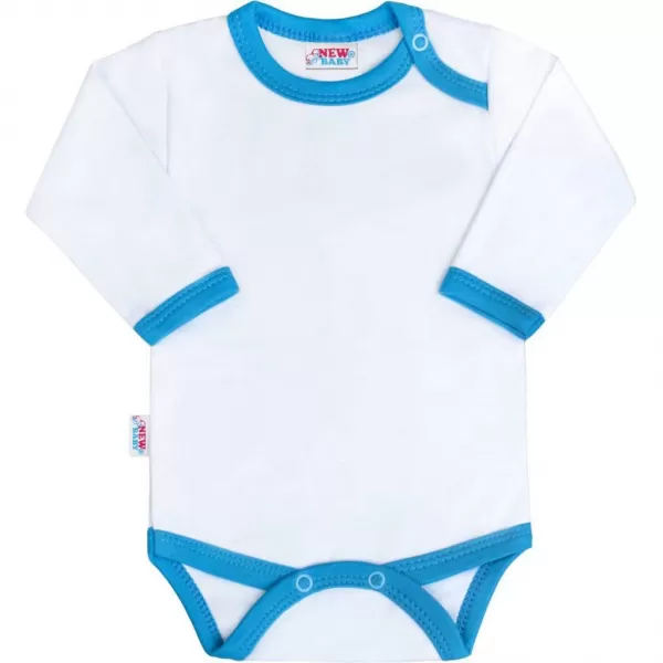 New Baby Kojenecké body s modro-tyrkysovým lemem