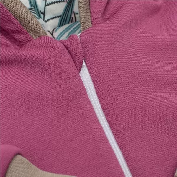 New Baby Zateplený jarní overal s kapucí Spring purple-pink
