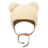 New Baby Zimní kojenecká čepička s šátkem na krk Teddy bear
