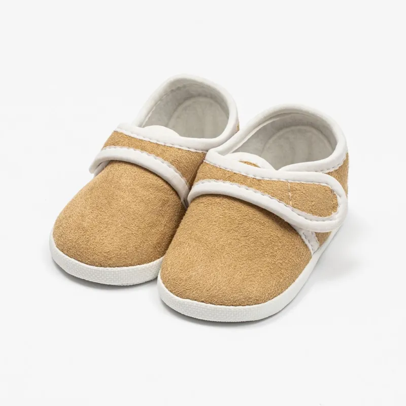 New Baby Kojenecké semiškové capáčky hnědá 0-3 m