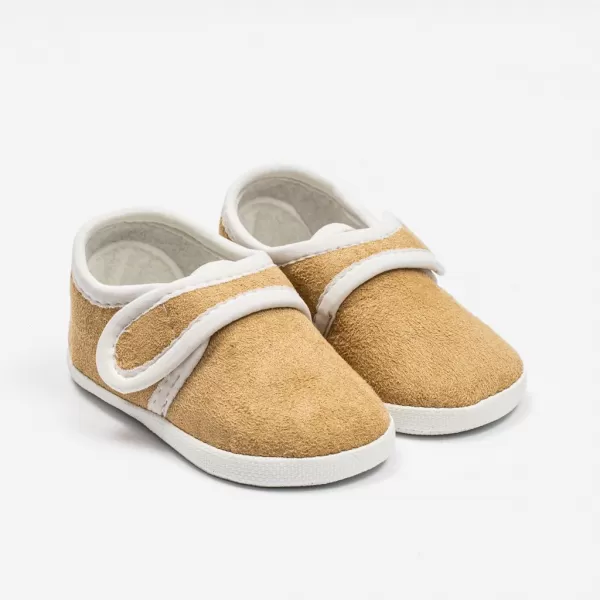 New Baby Kojenecké semiškové capáčky hnědá 0-3 m