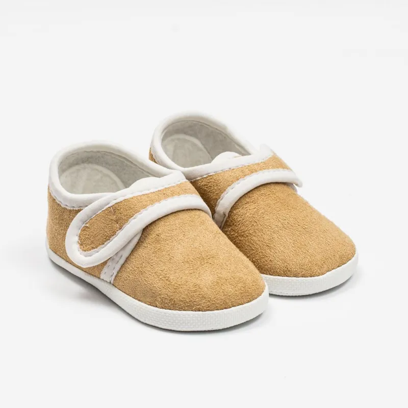 New Baby Kojenecké semiškové capáčky hnědá 0-3 m