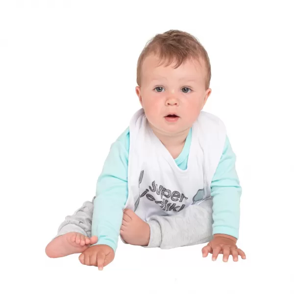 New Baby Kojenecký bavlněný bryndák máma+táta=JÁ růžový