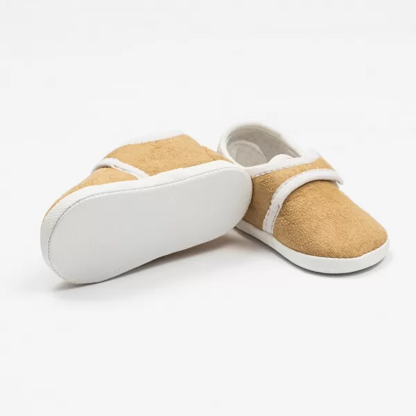 New Baby Kojenecké semiškové capáčky hnědá 0-3 m