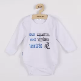 New Baby Body s potiskem 50% MAMINKA + 50% TATÍNEK - 100% JÁ modré