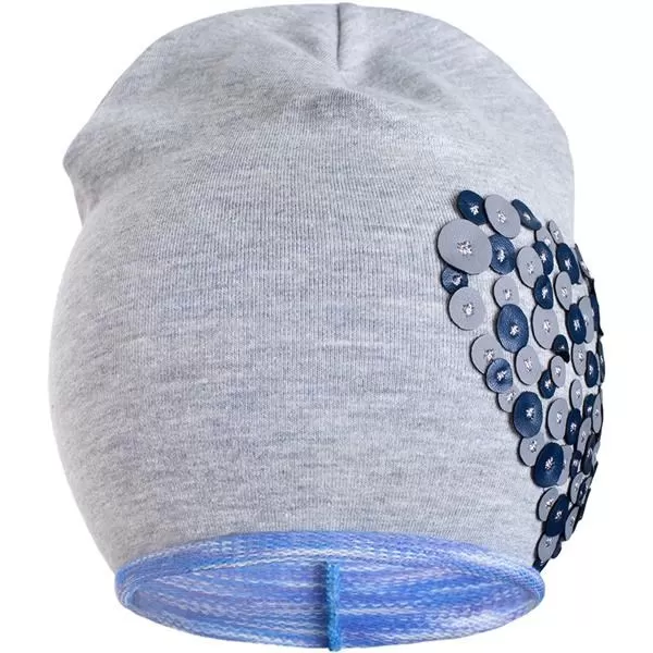 New Baby Jarní čepička srdíčko šedo-fialová