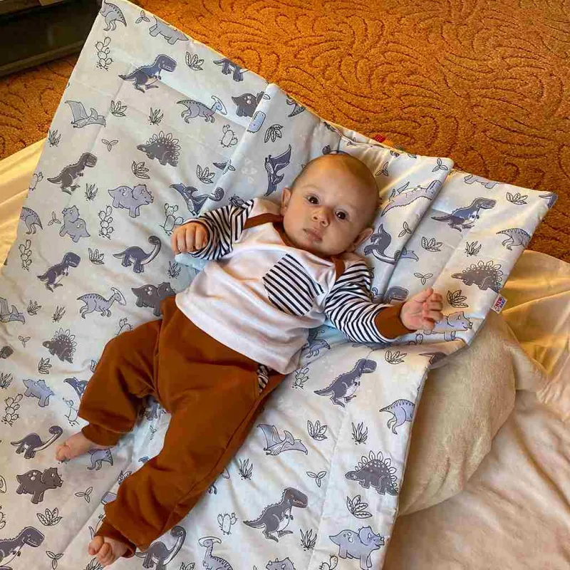 New Baby Oboustranný Set z Velvet do kočárku pávi růžový