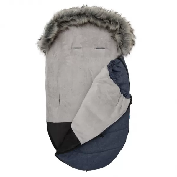 New Baby Dětský fusák s kožíškem tmavě modrý