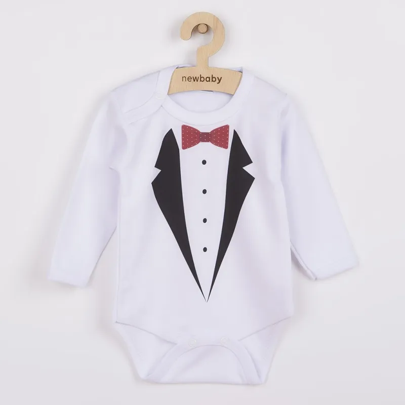 New Baby Body s potiskem smoking - dárkové balení