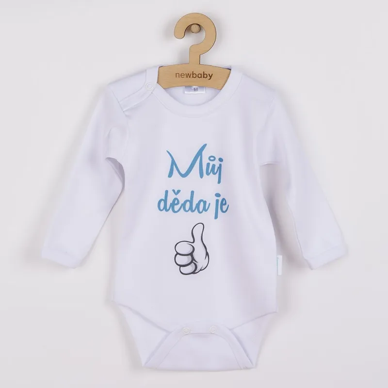 New Baby Body s potiskem Můj děda je jednička - dárkové balení
