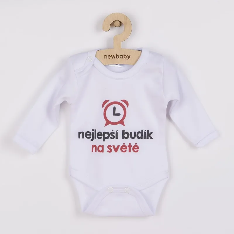 New Baby Body s potiskem nejlepší budík na světě - dárkové balení