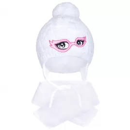 New Baby Zimní dětská pletená čepička se šálou