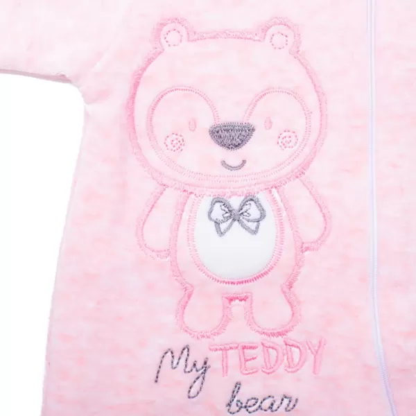 New Baby Kojenecký semiškový overal s kapucí Sweetheart růžový