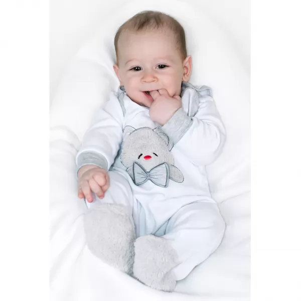 New Baby Luxusní kojenecké body s dlouhým rukávem Honey Bear s 3D aplikací