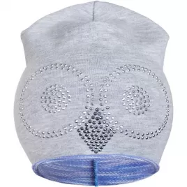 New Baby Jarní čepička sova šedo-fialová