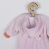 New Baby Kojenecký semiškový overal s kapucí Sweetheart růžový