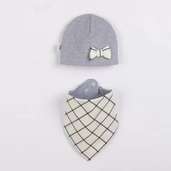 New Baby Kojenecká čepička s šátkem na krk Missy