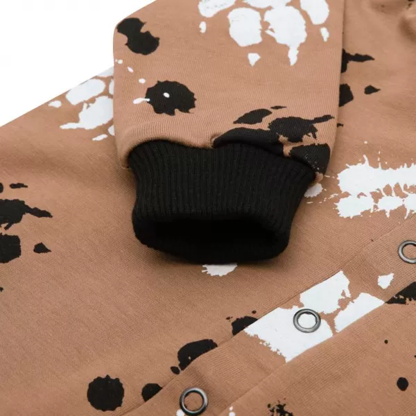 New Baby Kojenecký bavlněný overal s kapucí a oušky tlapka hořčicový