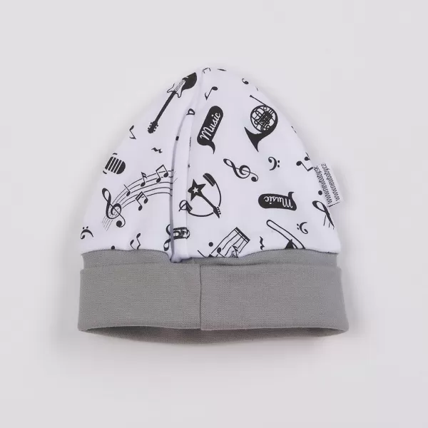 New Baby Kojenecká bavlněná čepička Music