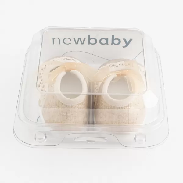 New Baby Kojenecké krajkové capáčky hnědá 0-3 m