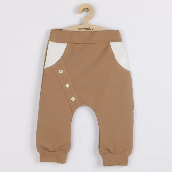 New Baby Kojenecké bavlněné tepláčky The Best hnědé