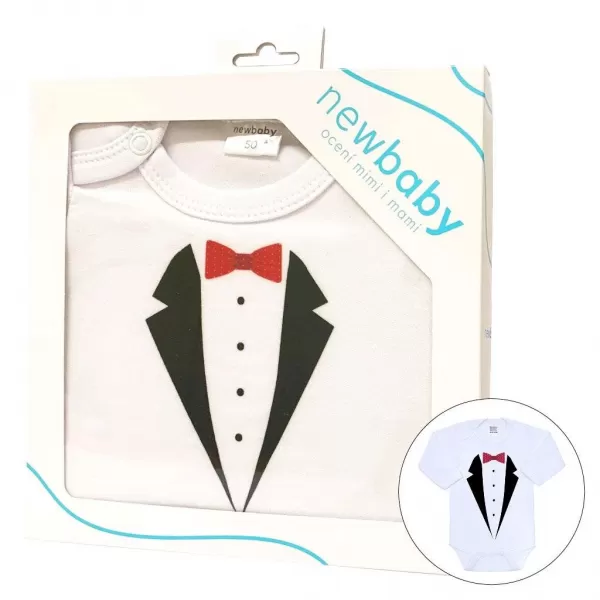 New Baby Body s potiskem smoking - dárkové balení