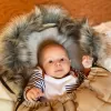 New Baby Dětský fusák s kožíškem béžový