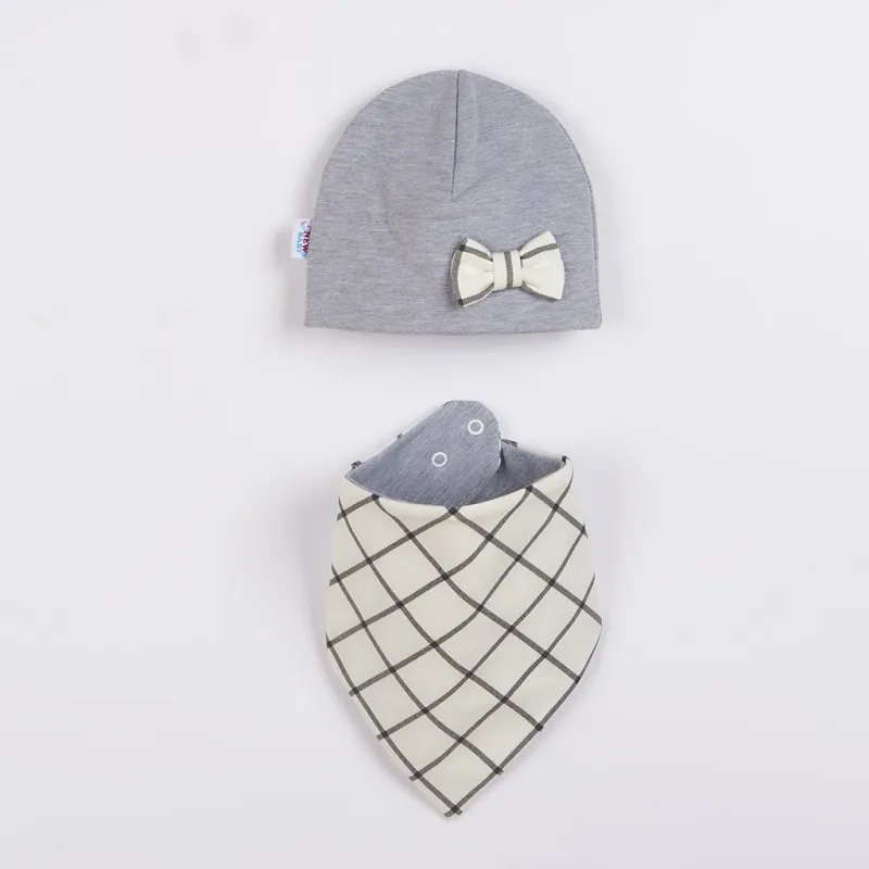 New Baby Kojenecká čepička s šátkem na krk Missy