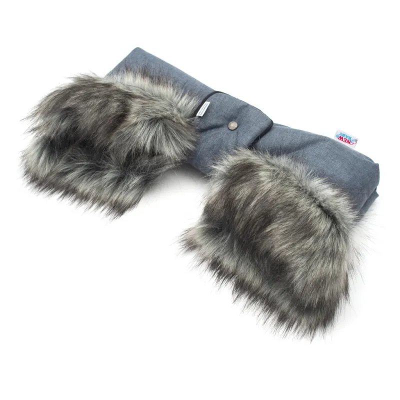 New Baby Rukávník na kočárek 2v1 s kožešinkou blue