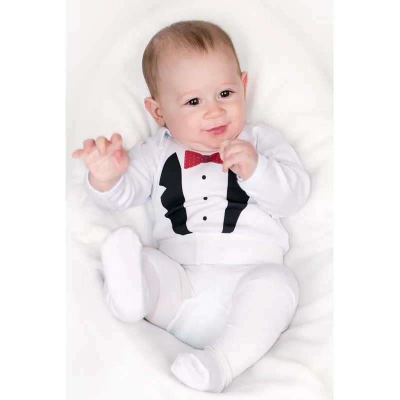 New Baby Body s potiskem smoking - dárkové balení