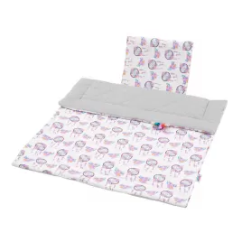 New Baby Oboustranný Set z Velvet do kočárku lapač snů šedý