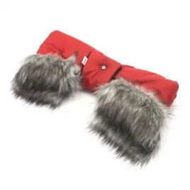 New Baby Rukávník na kočárek 2v1 s kožešinkou red