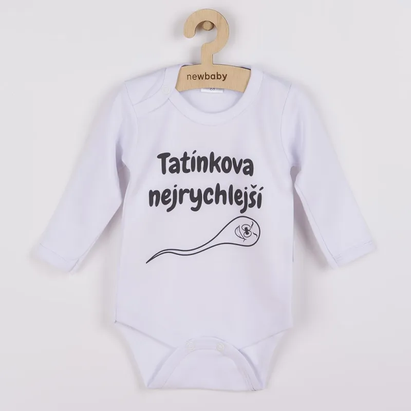 New Baby Body s potiskem Tatínkova nejrychlejší - dárkové balení