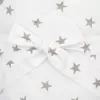 New Baby Zavinovačka s kokosovou výztuží a mašlí bílá šedé hvězdy
