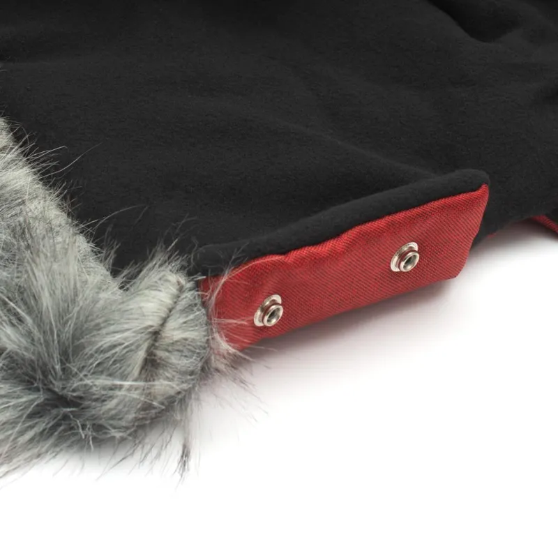 New Baby Rukávník na kočárek 2v1 s kožešinkou red