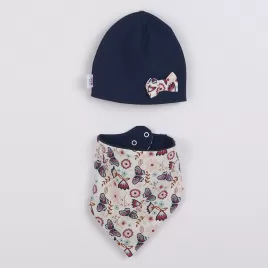 New Baby Kojenecká čepička s šátkem na krk Missy