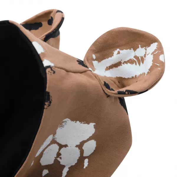 New Baby Kojenecký bavlněný overal s kapucí a oušky tlapka hořčicový