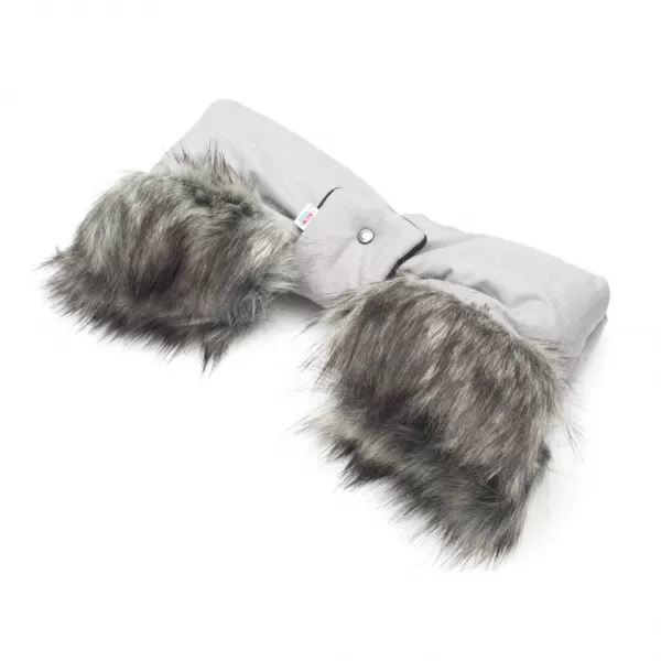 New Baby Rukávník na kočárek 2v1 s kožešinkou grey