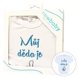New Baby Body s potiskem Můj děda je jednička - dárkové balení