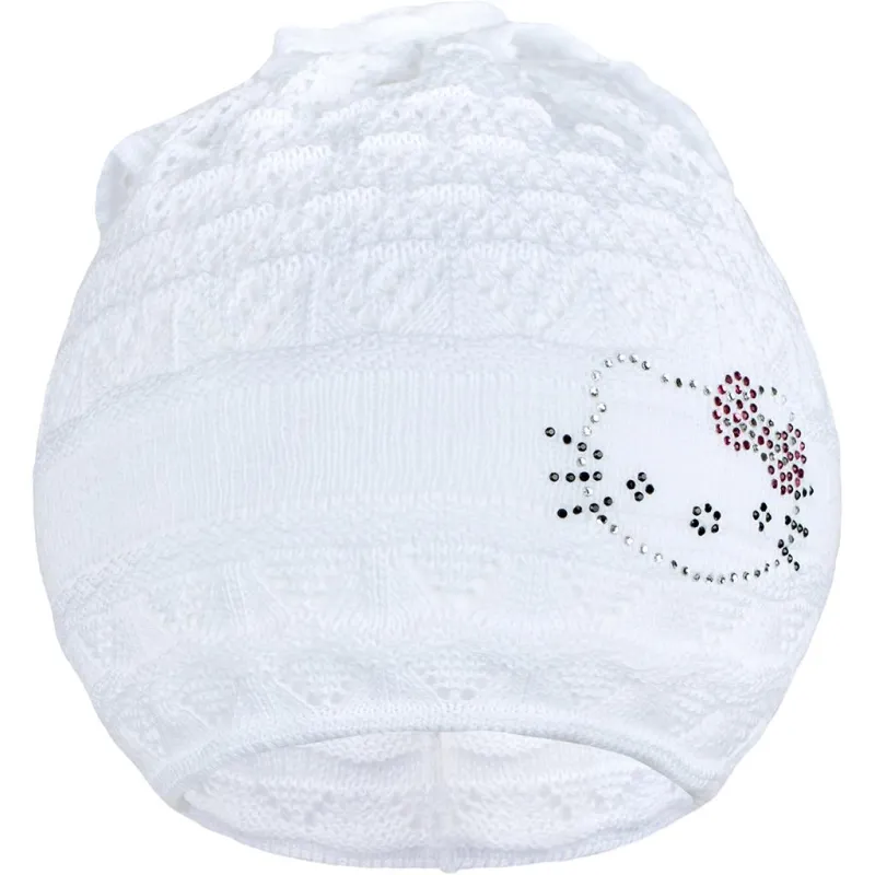 New Baby Pletená čepička-šátek kočička