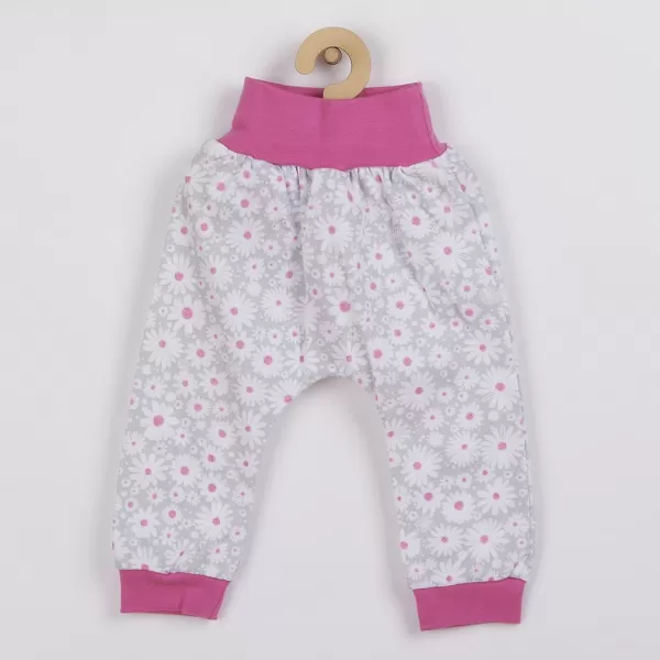 New Baby 2-dílná kojenecká bavlněná souprava Happy Flower tmavě