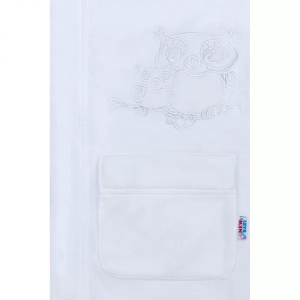 New Baby Dětský župan Sovičky bílý