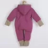 New Baby Zateplený jarní overal s kapucí Spring purple-pink