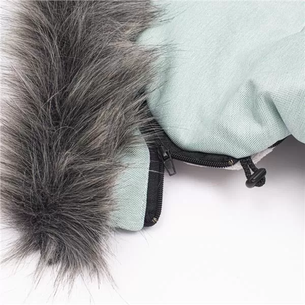 New Baby Dětský fusák s kožíškem dusty green