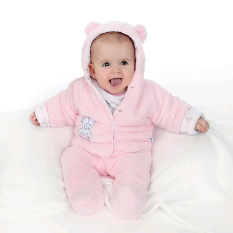 New Baby Zimní kabátek Nice Bear růžový