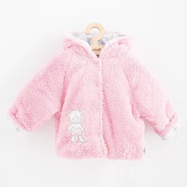 New Baby Zimní kabátek Nice Bear růžový