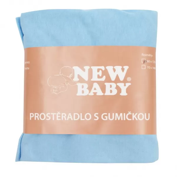 New Baby Jersey prostěradlo do postýlky 120x60 modré