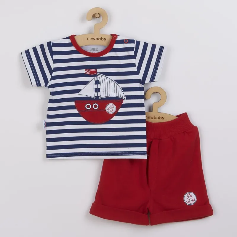 New Baby Kojenecká souprava tričko a kraťásky Marine