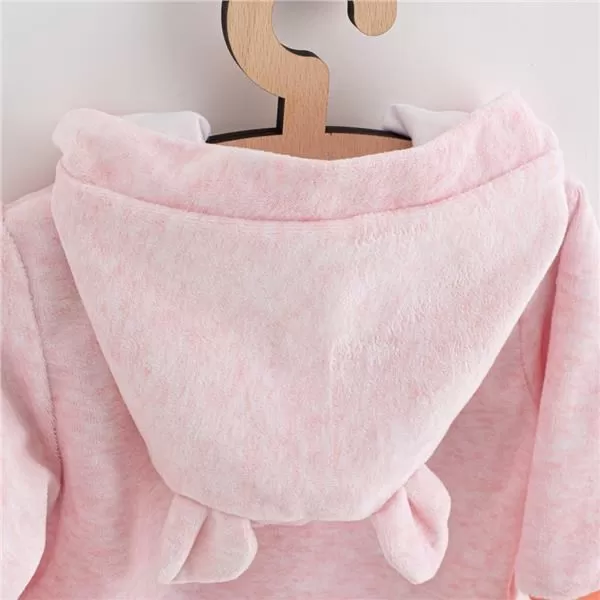 New Baby Kojenecký semiškový overal s kapucí Sweetheart růžový