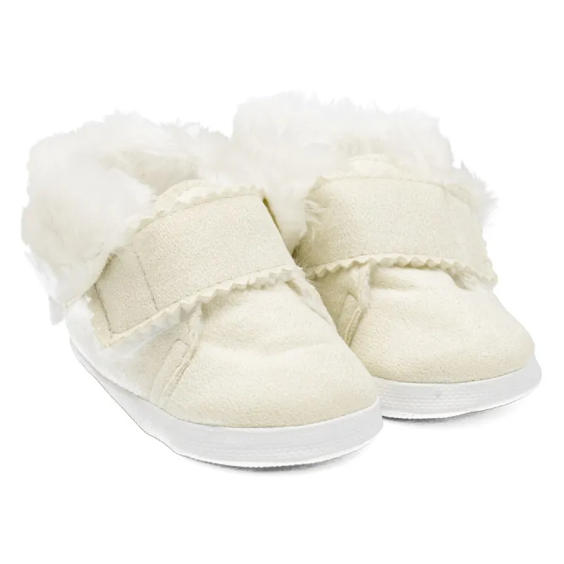 New Baby Kojenecké zimní semiškové capáčky 0-3 m béžové